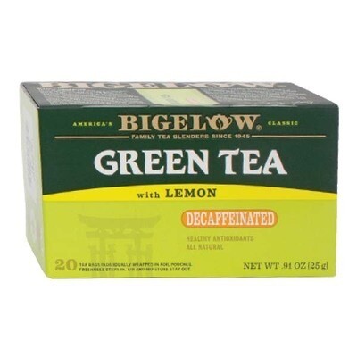 BIGELOW GREEN TEA W/ LEMON DECAF 6X20CT