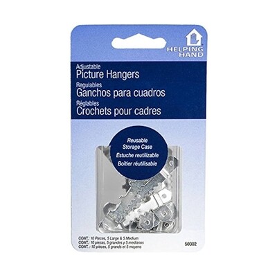 HELPING HAND ADJUSTABLE PICTURE HANGERS 3X1CT