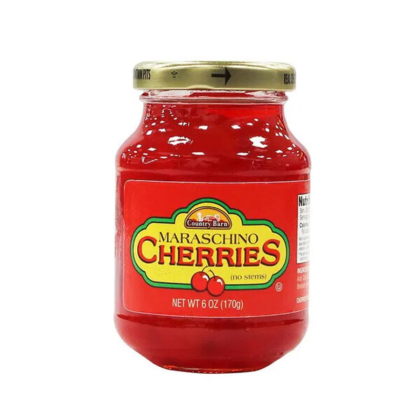 COUNTRY BARN RED MARASCHINO CHERRIES 12X6OZ