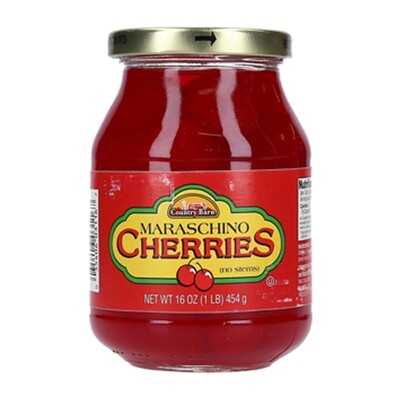 COUNTRY BARN RED MARASCHINO CHERRIES 12X16OZ
