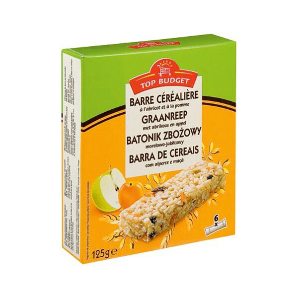 TOP BUDGET BARRE CEREALIERE ABRICOT POMME 24X125G (401025)