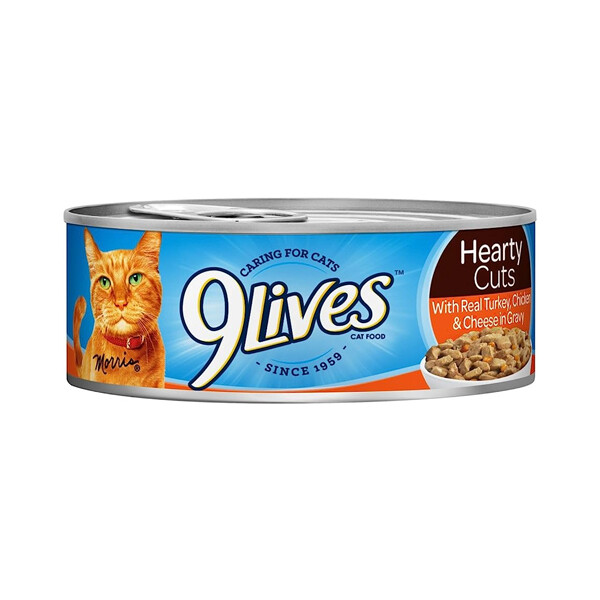 9LIVES HEARTY CUTS W/ TURKEY &amp; CHEESE 24X5OZ