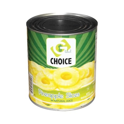 GLOBAL CHOICE PINEAPPLE SLICES IN LIGHT SYRUP 6X10#