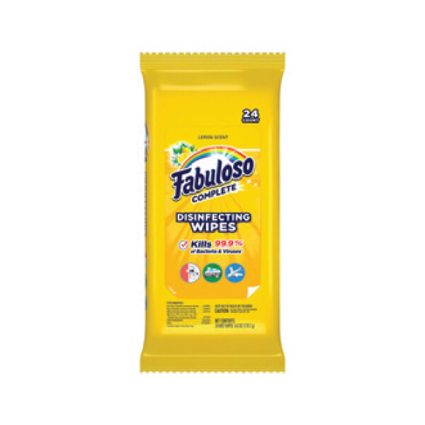 FABULOSO DISINFECTING WIPES LEMON SCENT (FP) 12X24CT