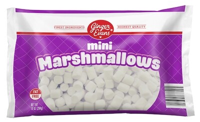 GINGER EVANS MINI MARSHMALLOWS 24X10OZ