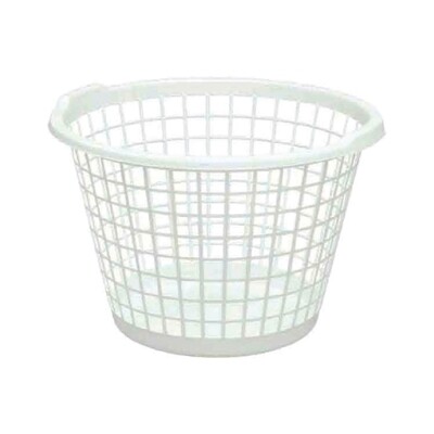 UNITED PLASTIC 1 BSHL ROUND BASKET WHITE 24X1CT
