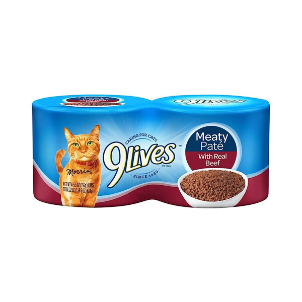 9LIVES MEATY PATE W/ BEEF 24X5OZ