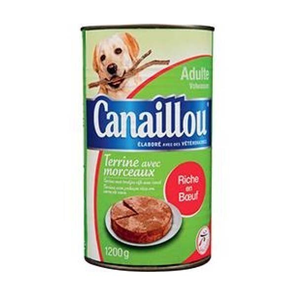 CANAILLOU TERRINE AVEC MORCEAUX BEUF POUR CHIEN ADULTE 12X1230G