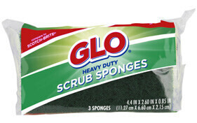 GLO 3PK HEAVY DUTY SCRUB SPONGE 18X3CT