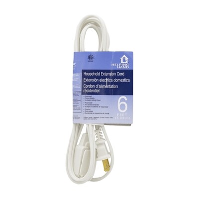 HELPING HAND 15FT EXTENSION CORD-WHITE 3X1CT
