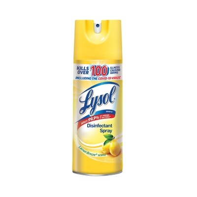 LYSOL LEMON BREEZE DISINFECTANT SPRAY 12X12.5OZ