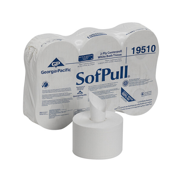 SOFPULL CENTERPULL 2-PLY WHITE BATH TISSUE 6X1RL