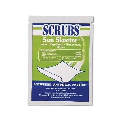 SCRUBS SUN SKEETER INSECT REPELLENT SUNSCREEN 100CT