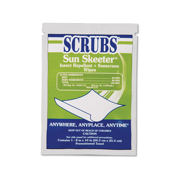 SCRUBS SUN SKEETER INSECT REPELLENT SUNSCREEN 100CT
