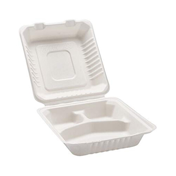 SUPREME 8" - 3 COMP. CLAMSHELL FOOD CONTAINER 2X100CT