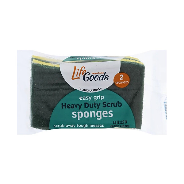 LIFE GOODS SPONGE HEAVY DUTY SCRUB 12X2CT
