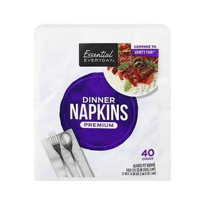 ESSENTIAL-DAY DINNER NAPKINS 24X40CT