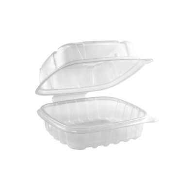 CULINARY BASICS 18OZ 6&quot;X6&quot; CLEAR BASE &amp; CLEAR LID HINGED CLAMSHELL 420CT