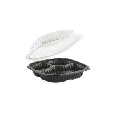 CULINARY LITES NATURES BEST 9&quot;x9&quot; 3 COMPARMENT MICROWAVE CONTAINER 100CT