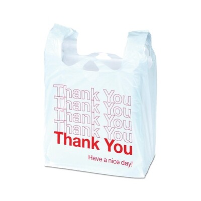 THANK YOU PLASTIC WHITE BAGS 10X100CT (VO1-1)