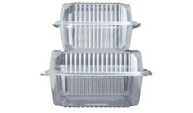 MAXIPLAST CIERRE PLUS 1000 ALTO - 6&quot;X6&quot;X3&quot; CLEAR HINGED CONTAINERS W/ HINGES HIGH LID 200CT