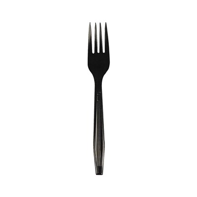BOARDWALK BLACK PLASTIC FORKS HEAVY WEIGHT 1000CT
