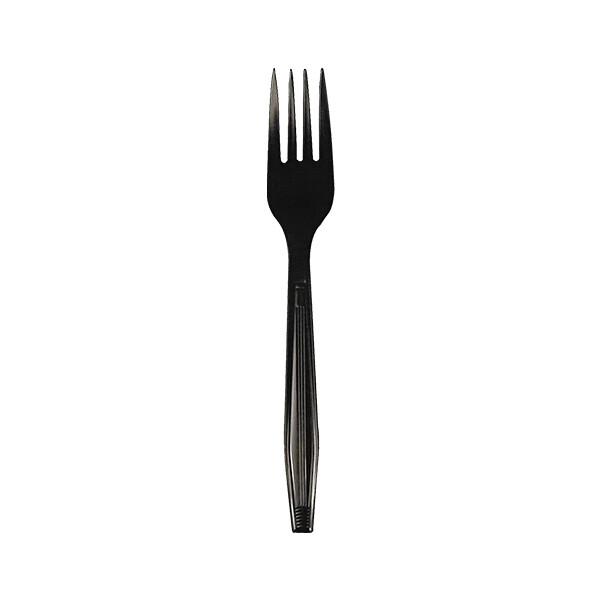 BOARDWALK BLACK PLASTIC FORKS HEAVY WEIGHT 1000CT