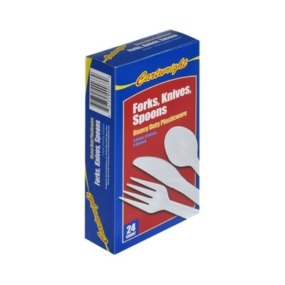CARTWRIGHT SPOONS H/D PLASTIC CUTLERY 24X24CT