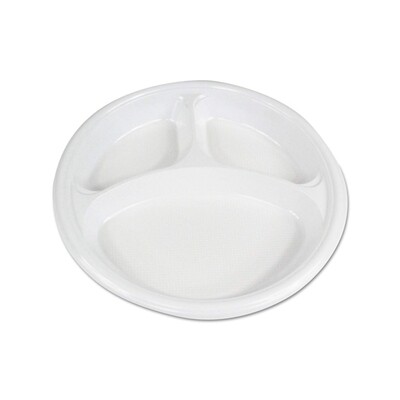 BOARDWALK HI-IMPACT PLASTIC DINNERWARE PLATE 3 COMP 10&quot; 500CT