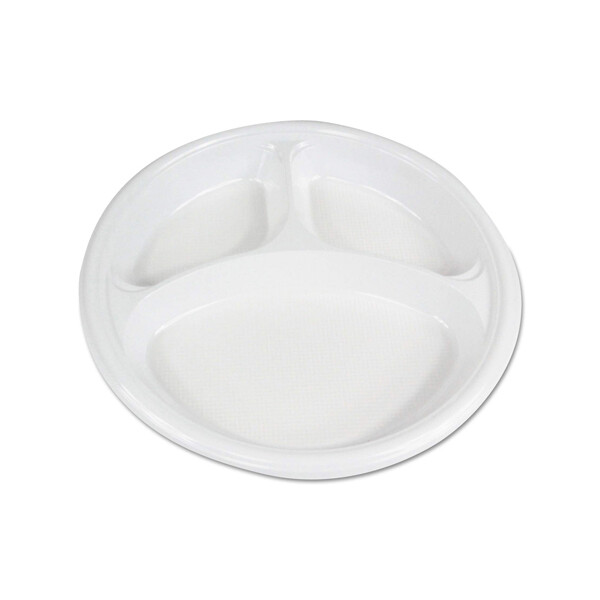 BOARDWALK HI-IMPACT PLASTIC DINNERWARE PLATE 3 COMP 10" 500CT
