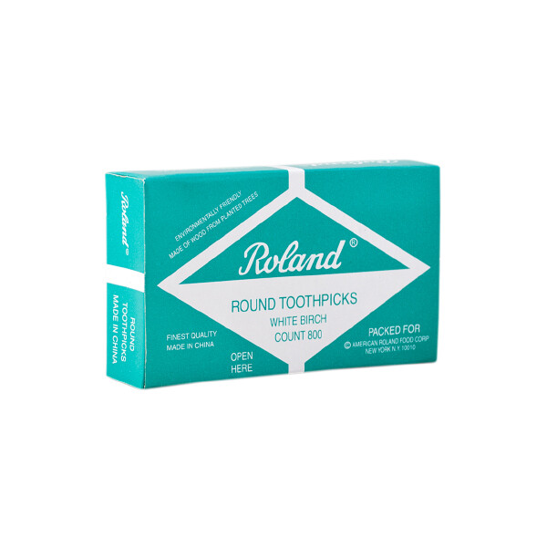 ROLAND ROUND WOODEN TOOTHPICKS 24X800CT