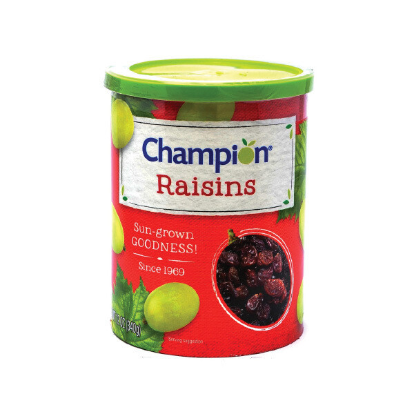 CHAMPION RAISINS CAN 12X12OZ