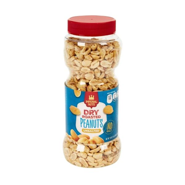 IMPERIAL DRY ROASTED UNSALTED PEANUTS 12X16OZ
