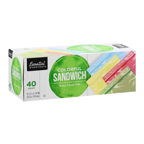 ESSENTIAL-DAY SANDWICH COLOR BAGS 12X40CT