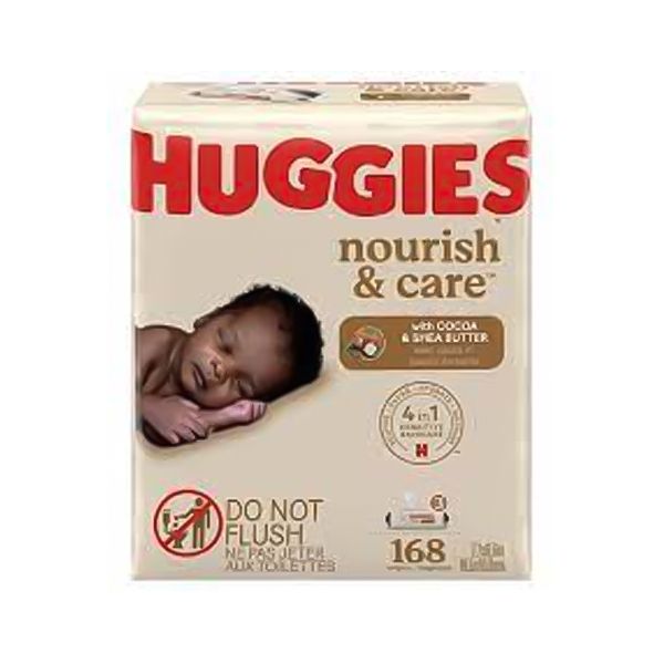 D-HUGGIES NOURISH &amp; CARE COCOA &amp; SHEA BUTTER BABY WIPES 3X168CT