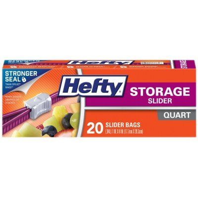 HEFTY STORAGE BAG SLIDER QUART 9X20CT