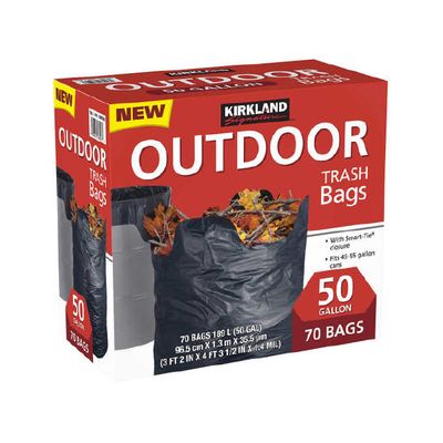 KIRKLAND OUTDOOR TRASH BAGS 70X50GAL