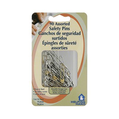 HELPING HAND 50 ASST. STEEL SAFETY PINS 3X1CT