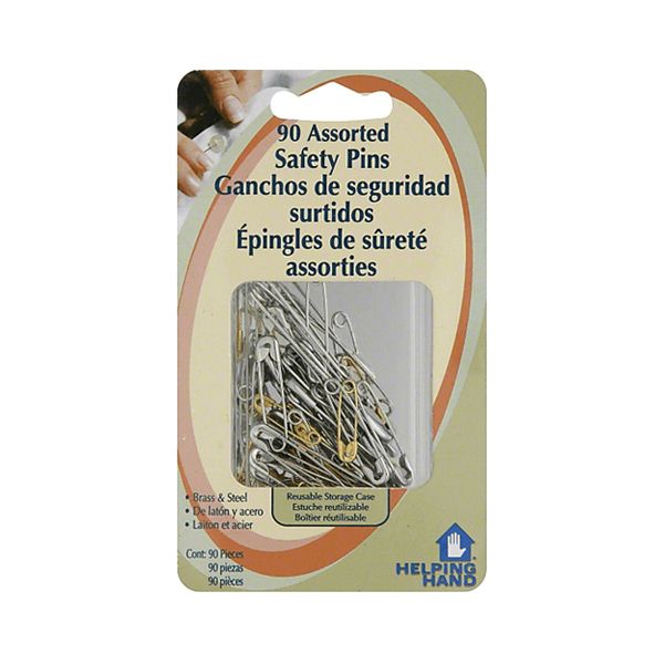 HELPING HAND 50 ASST. STEEL SAFETY PINS 3X1CT