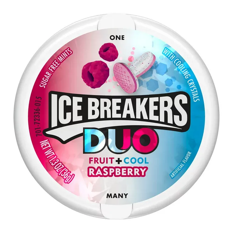 ICE BREAKERS MINT DUO RASPBERRY 8X1.3OZ