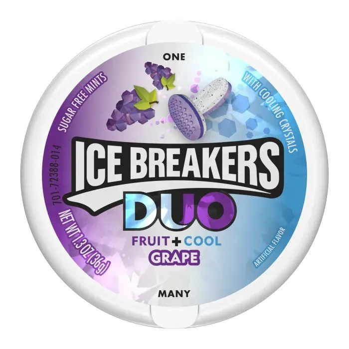 ICE BREAKERS MINT DUO GRAPES 8X1.3OZ