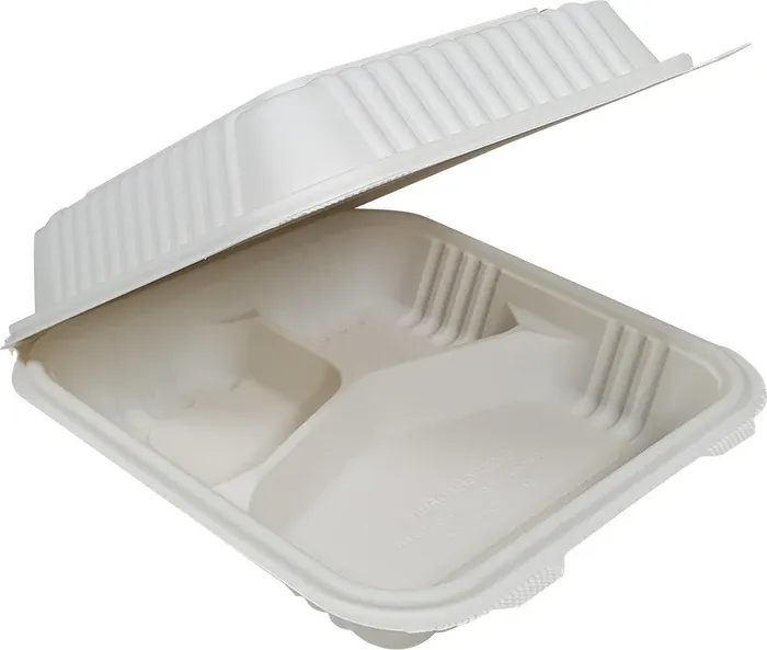 MAXIPLAST WHITE CLAMSHELL 8&quot;X8&quot; 3 COMP. 150CT