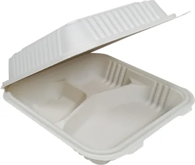 MAXIPLAST WHITE CLAMSHELL 8&quot;X8&quot; 3 COMP. 150CT
