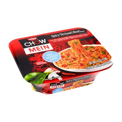 NISSIN BOWL NOODLES CHOW MEIN SPICY TERIYAKI BEEF 8X4OZ