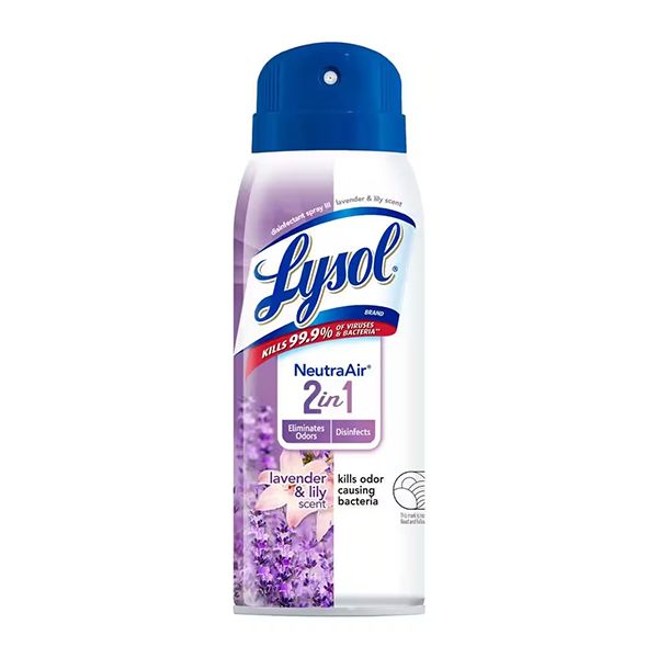 LYSOL NEUTRAAIR DISINFECTANT SPRAY LAVENDER &amp; LILY SCENT 6X10OZ