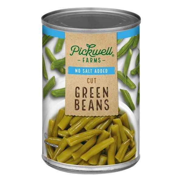 PICKWELL NO SALT CUT GREEN BEAN 24X14.5OZ
