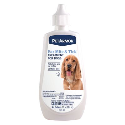 PET ARMOR EAR MITE &amp; TICK TREATMENT DOG 6X3OZ