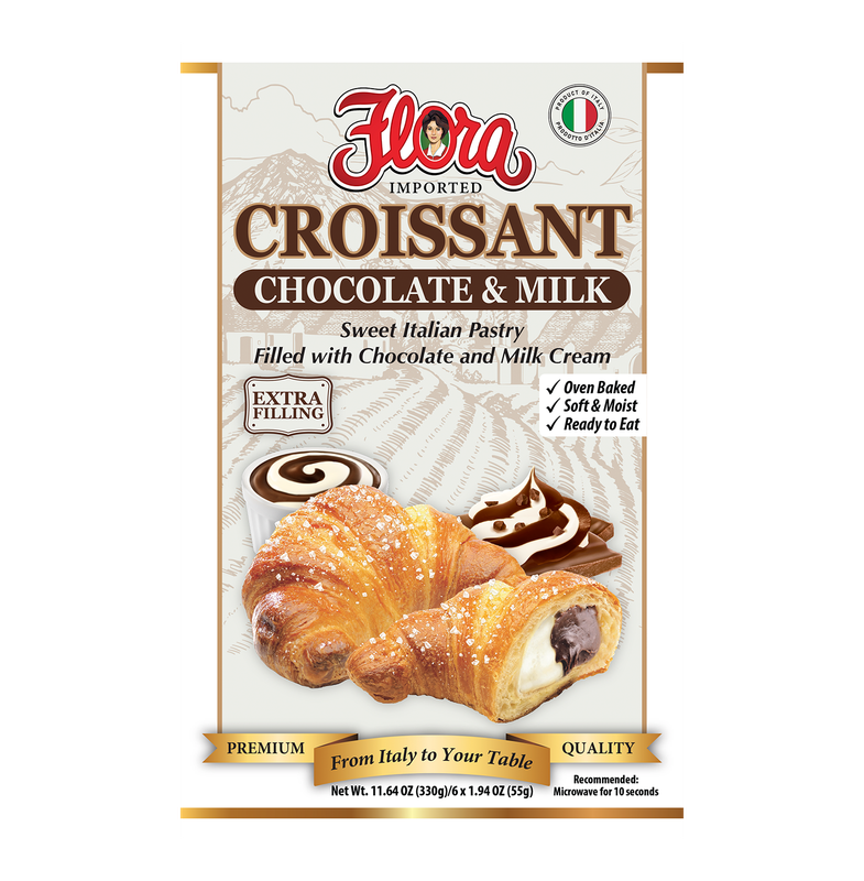 FLORA CROISSANT CHOCOLATE &amp; MILK 8X6X55GR