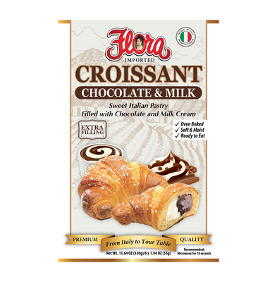 FLORA CROISSANT CHOCOLATE &amp; MILK 8X6X55GR