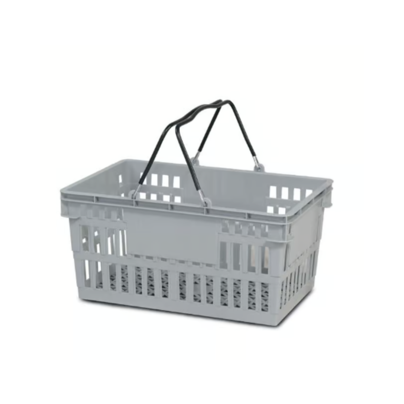 PLASTIC HAND BASKET GRAY 1CT